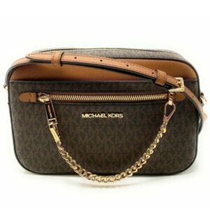 Michael Kors Brown Crossbody Bag with Gold Accents